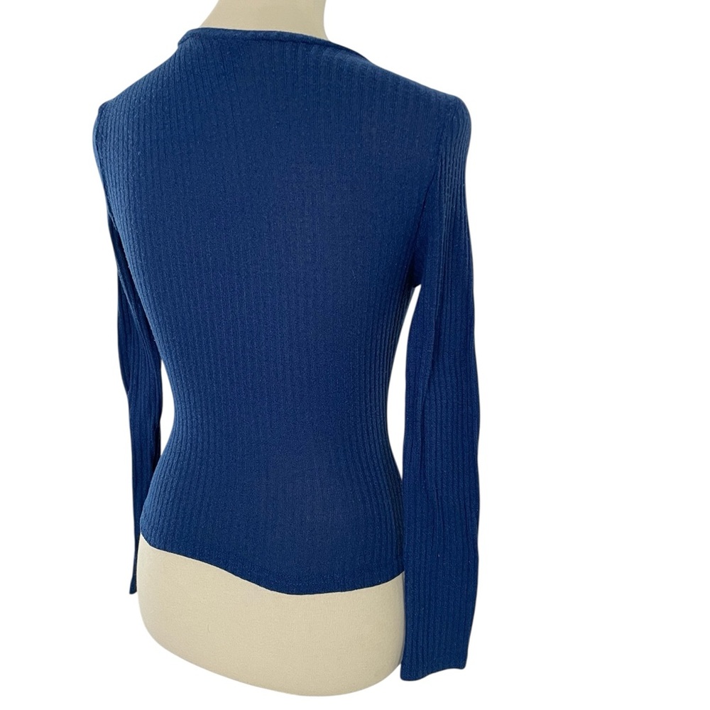 SHEIN Blue Ribbed Long Sleeve Top Size XS - Picture 5 of 9